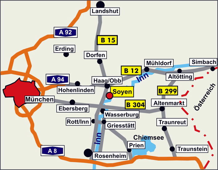 Soyen im Großraum Rosenheim - München - Mühldorf